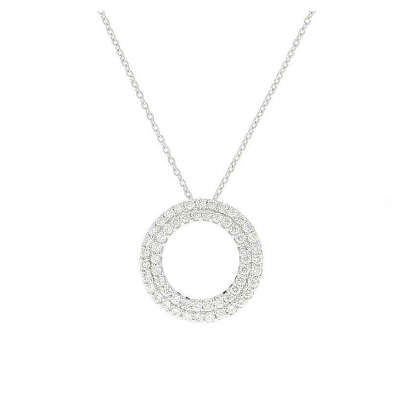 Collier Cercle serti en or blanc et diamants, grand modèle