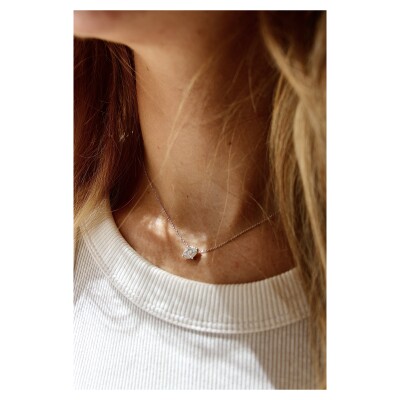 Collier Illusion Rond en or blanc et diamants