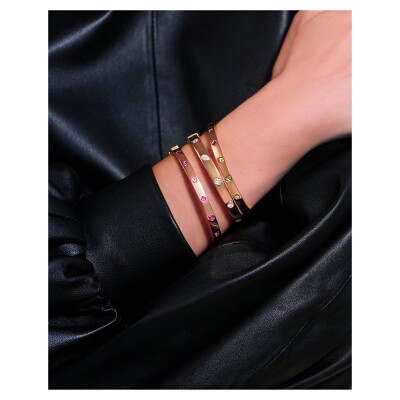Jonc en Or Rose et Saphir