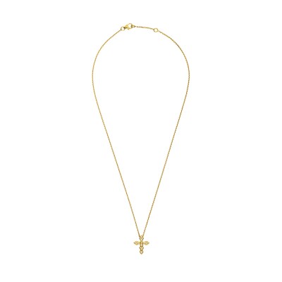 Pendentif Akillis Croix Python sur chaine or jaune et diamants