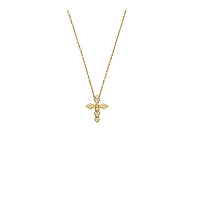 Pendentif Akillis Croix Python sur chaine or jaune et diamants