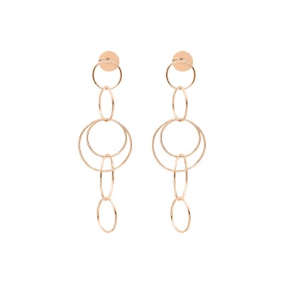 Boucle d'oreilles or rose multi anneaux
