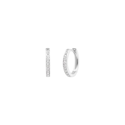 Boucles d'oreilles créoles serti en or blanc et diamants