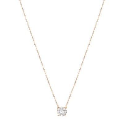 Collier Illusion Rond en or rose et diamants