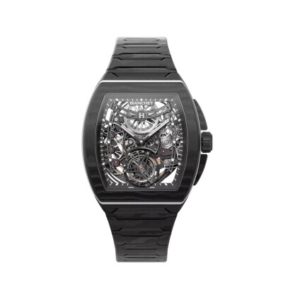 Montre Bianchet Ultrafino Tonneau Carbon Skeleton White