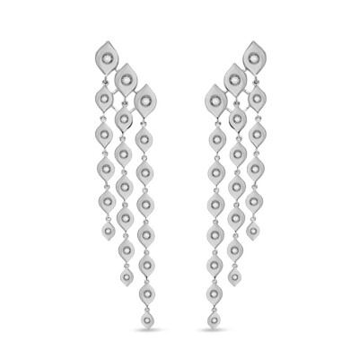 Boucles d'oreilles en or gris et diamants