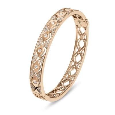 Bracelet Mikou, Jonc or rose et diamants