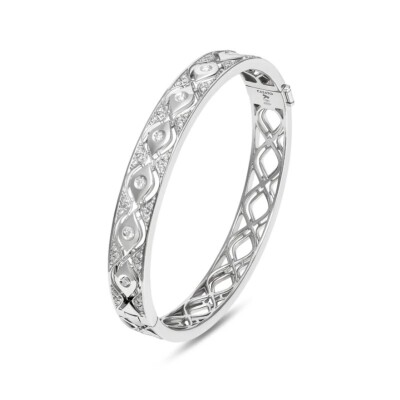 Bracelet Mikou, Jonc en or gris et diamants
