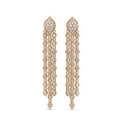 Boucles d'oreilles collection Mikoulette, or rose et diamants