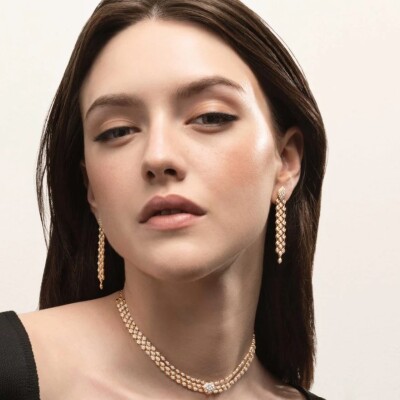 Boucles d'oreilles collection Mikoulette, or rose et diamants