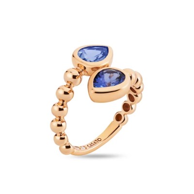 Bague Boutique Paris en or rose, tanzanite et diamants