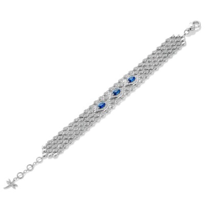 Bracelet Mikoulette en or gris, saphir et diamants