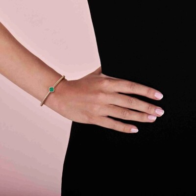 Bracelet Milano Sweeties en or rose, émeraude et diamants
