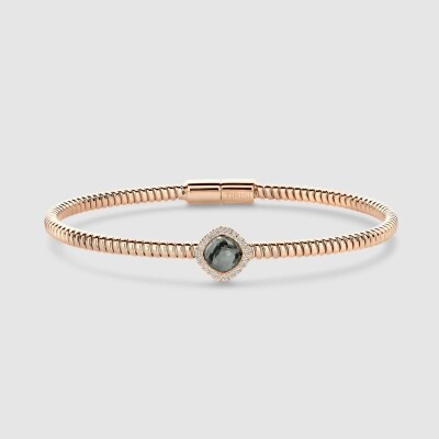 Bracelet Milano Sweeties en or rose, hématite et diamants
