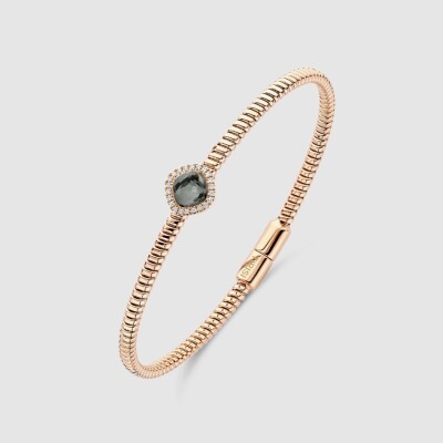 Bracelet Milano Sweeties en or rose, hématite et diamants