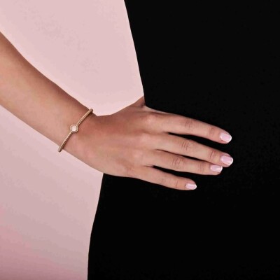 Bracelet Milano Sweeties or rose, quartz rose et diamants