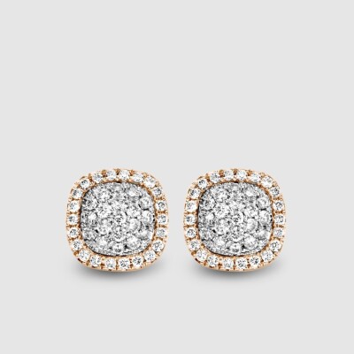 Boucles d'oreilles Milano sweeties en or rose et diamants