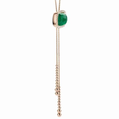 Pendentif Milano Due en or rose, émeraude et diamants