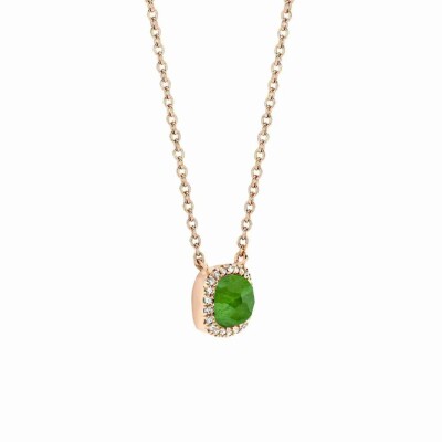 Pendentif Milano Sweeties en or rose, émeraude et diamants