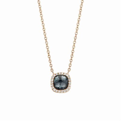 Pendentif Milano Sweeties en or rose, hématite et diamants