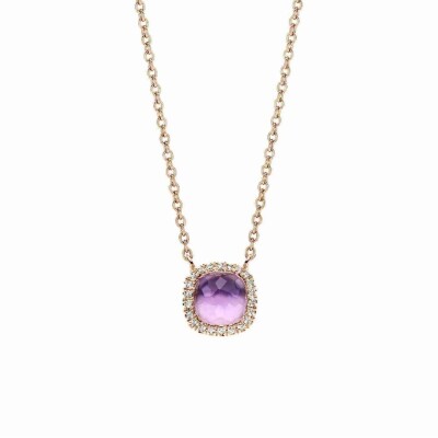 Pendentif Milano Sweeties en or rose, améthyste et diamants
