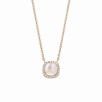 Pendentif Milano Sweeties en or rose, quartz et diamants
