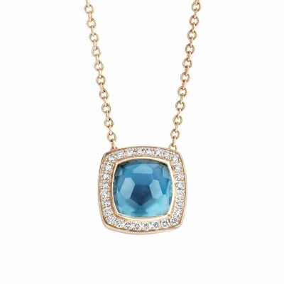 Pendentif Milano Tre en or rose et diamants