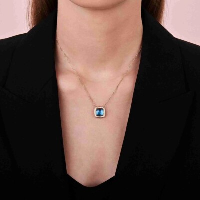 Pendentif Milano Tre en or rose et diamants
