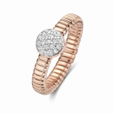 Bague Amsterdam Tubogas en or rose et diamants
