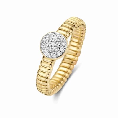 Bague Amsterdam Tubogas en or jaune et diamants