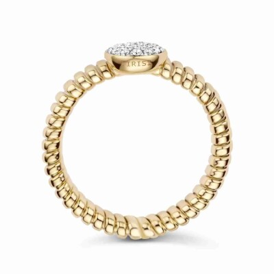 Bague Amsterdam Tubogas en or jaune et diamants