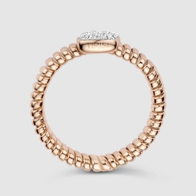 Bague Amsterdam Tubogas en or rose et diamants