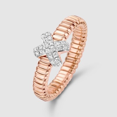 Bague Amsterdam Tubogas en or rose et diamants