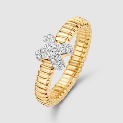 Bague Amsterdam Tubogas en or jaune et diamants