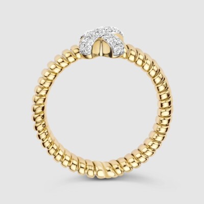 Bague Amsterdam Tubogas en or jaune et diamants