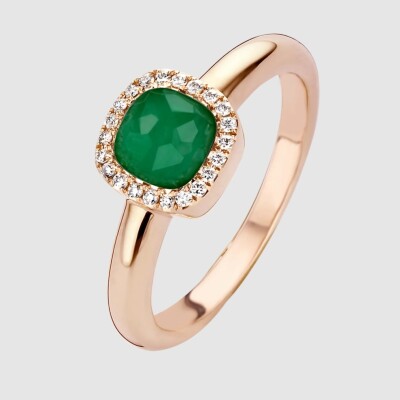 Bague Milano Sweeties en or rose, émeraude et diamants
