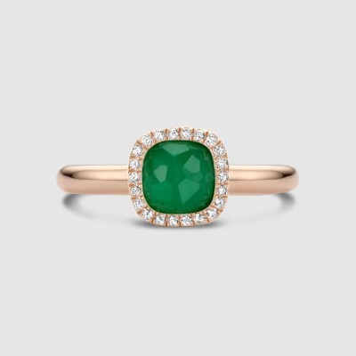 Bague Milano Sweeties en or rose, émeraude et diamants