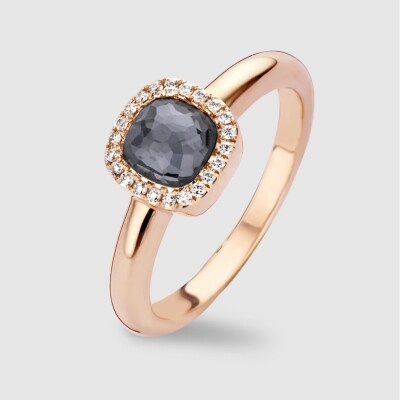 Bague Milano Sweeties en or rose, hématite et diamants
