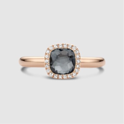 Bague Milano Sweeties en or rose, hématite et diamants