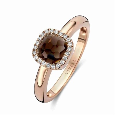 Bague Milano Sweeties en or rose, quartz fumé et diamants