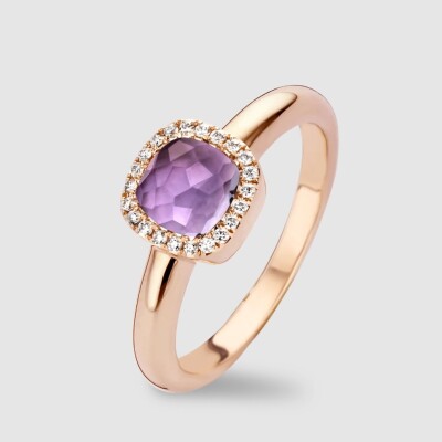 Bague Milano Sweeties en or rose, en améthyste et diamants