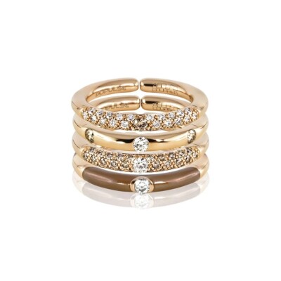Bague Adolfo Courrier Populse Cappuccino en or rose et diamants