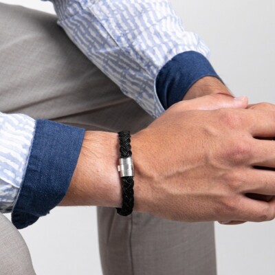 Bracelet Albanu en cuir de pomme, fermoir acier