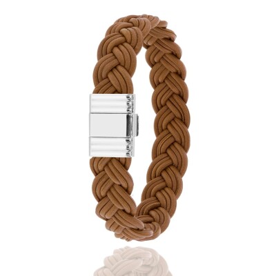Bracelet Albanu en cuir de pomme, fermoir acier - Honeycrisp