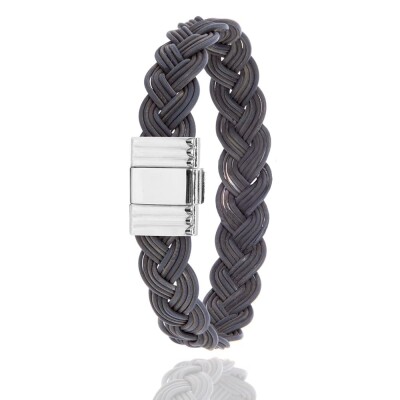 Bracelet Albanu en corne de buffle tressé avec fermoir acier - Inyati Tressé