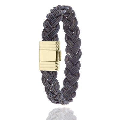 Bracelet Albanu en corne de buffle tressé avec fermoir tout Or - Inyati