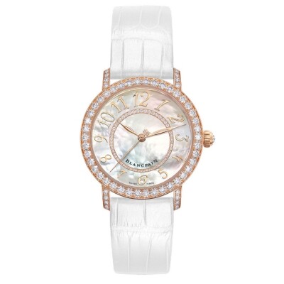 Montre Blancpain LadyBird color acier sur cuir