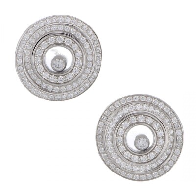 Boucles d'oreilles Happy Spirit en or gris et diamants