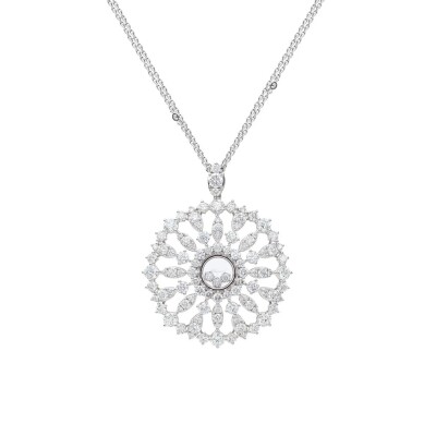 Pendentif joaillerie Chopard Happy Diamonds or blanc