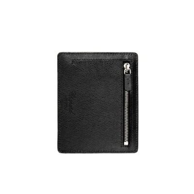 Porte cartes avec poche zippée noir